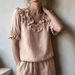 Women's Ruffled Collar Puff Sleeve Slimming Breathable Loose Fit Shirt Bestseller_ecoleips.com
