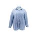 Women's Summer Casual Blue Striped Shirt And Shorts Set Short Sleeved Vacation Style_ecoleips.com