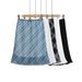 Verve AY675-25 Early Spring New Style Wind Bow Decoration Color-Block Plaid Bodycon Mermaid Half Skirt_ecoleips.com