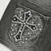Women's Cross Wings Embroidery Denim Shorts with Rhinestones Black And Gray Washed Jeans Factory Direct Wholesale Bottoms_ecoleips.com