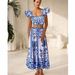 Women's Clothing Exclusive New Women's Sun Protection Swimwear Gauze Skirt Printed Swimsuit Female Bikini_ecoleips.com
