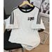 Women's Heavyweight Pure Cotton T-Shirt Loose Fitting Striped Short Sleeved Top Cartoon American Print New Summer_ecoleips.com
