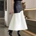 High-Waisted Slimming Pleated Irregular Midi Skirt Trendy Street Style Mid-Length Leather Skirt for New Summer And Autumn 2024_ecoleips.com