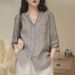 Bohemian Linen Shirt For Women - Oversized V-Neck Summer Blouse, Lightweight & Breathable (White/Green/Blue/Lavender/Grey/Navy/Orange)_ecoleips.com