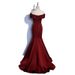 Burgundy Evening 2025 New Model Vocal Art Exam Bel Canto Solo Annual Meeting Host Off-Shoulder Light Wedding Dress For_ecoleips.com