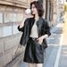 Women's Fashion Casual 2025 Autumn New Versatile PU Leather Jacket And Skirt Two-Piece Set ZH1109_ecoleips.com