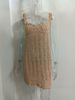 Elegant V-Neck Knitted Pearl Waist Hollow Suspender Dress For Women - Summer Fashion Mini Dress With Breathable Design (S/M/L)_ecoleips.com