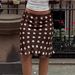 Women's Satin Polka Dot Midi Skirt High-Waist Elegant Versatile Flowy Design Brown S to L Sizes_ecoleips.com