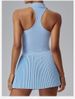 New Pleated Tennis Skirt Women's Fake Two Anti-light Fitness Short Skirt Ball Pocket Golf Culottes_ecoleips.com