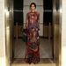 Women's Clothing Fashion Slimming Long Top Spring New Print Waist High Slit Round Neck_ecoleips.com