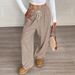 Women's Solid Color Wide-Leg Pants – High-Waisted Flowy Trousers For Work & Casual (Breathable Fall/Winter Lounge Pants, Slimming & Comfortable)_ecoleips.com
