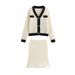 Women's Clothing Spring And Autumn New Casual Fashion Knitted Jacket High Waist Skirt Suit_ecoleips.com