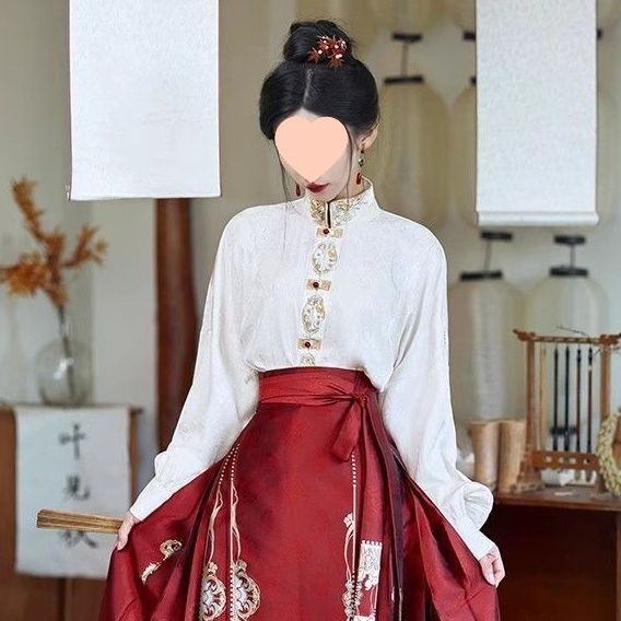New Chinese Hanfu Mamian Skirt Heavy Embroidery Cloud Shoulder Engagement Spring Summer Petite Suit Plus Size National_ecoleips.com