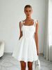 Pure Desire Style Women's Dress, Slim Fit, White, Suspenders, Daily Commute_ecoleips.com