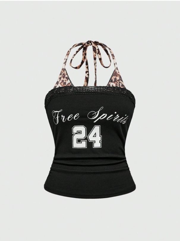 Women's Stretchy Lace Trim Camisole Top, Sexy Solid Sleeveless Cami For Layering Or Standalone Wear, Comfortable Daily & Night Out Tank_ecoleips.com