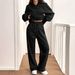 Women's 2-Piece Hooded Sweatshirt & Jogger Pants Set - Soft Fleece Lining, Casual Lounge Wear, Streetwear Fashion_ecoleips.com