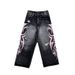 Unisex High Street Printed Denim Jeans Vibe Mopping Trousers Casual Cotton Office Lady Spring/Autumn_ecoleips.com