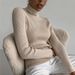 Solid Ribbed Knit Turtleneck Sweater – Women’s High Neck Pullover (Soft Stretch Fabric, Warm & Breathable, Versatile Layering Essential )_ecoleips.com