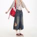 American Retro Washed Ripped Denim Cropped Men Women, High Street Frayed And Distressed Loose Straight-leg Capri Pants_ecoleips.com