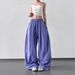 Summer American Retro Ice Silk Draped Lazy Style Yamamoto Floor-Length Women Versatile Wide-Leg Casual Pants_ecoleips.com