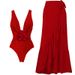 Women's Detachable 3D Floral Neck Swimsuit - Stylish One-Piece Swimwear_ecoleips.com