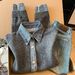 Women's Clothing Women's Collared Cardigan Long Sleeved Denim Patchwork Double Zipper Knitted Sweater Versatile Faux Two Piece Autumn Winter Style_ecoleips.com