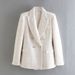2025s Spring New Women's Fashion Texture Double Breasted Pocket Casual Suit Coat_ecoleips.com