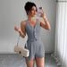 Summer New Arrival Women's Two Piece Set Solid Color Sleeveless Slim Fit Vest High Waisted Shorts_ecoleips.com