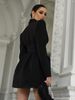 European And American Women's Clothing Dark Night Rose Waist Black Suit Collar Short Dress Retro Modern Muse Short Dress_ecoleips.com