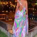 New Spring And Summer European And American Fashion Women's Printed Lace-up Vented Backless Holiday Dress Dress_ecoleips.com