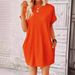 Aria Basics Aria Basics Cross-Border Foreign Trade 2024 Summer European And American Plus Size Women's Casual Solid Color Round Neck_ecoleips.com