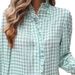 K New Women's French Lace Collar Plaid Shirt. No Necklace, Bag, Or Other Accessories._ecoleips.com