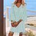 Women's Clothing New Summer V Neck Loose Tassel Large Size Dress_ecoleips.com