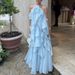 Summer Sleeveless Suspender Ruffle Edge Dress Flower Patchwork Chiffon Beach Dress Fashion Hollow Out Backless Women Long Dress_ecoleips.com
