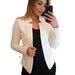 2022 Autumn Winter European American Casual Professional Small Blazer Women's Suit Jacket Patchwork Design_ecoleips.com