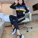 Women's Clothing New Slim Fit Fashionable Rainbow Fashion Running Two Piece Suits For Women_ecoleips.com