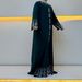 Verve 2025 New Style Hotfix Rhinestone Pattern Muslim Dress Plus Size Women's Long Robe W-028 Solid Color_ecoleips.com