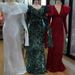 Women's Clothing Plus Size Clothes"Elegant Long Sequined Wool Dress For Women - Slim Fit Plus Size V-Neck Party Wear_ecoleips.com