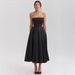 Sexy Women's Summer Outfit High-End Fishbone Strapless Pure Desire Style Slim Fit Backless Mid-Length Dress_ecoleips.com