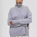 Classic Turtleneck Knit Sweater For Women - Loose Fit Winter Pullover In Solid Colors_ecoleips.com