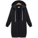 Women's Clothing Autumn/Winter Hooded Long Sleeved Mid Length Sweatshirt/Fleece Coat_ecoleips.com