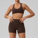 Hearuisavy Fitness Set 2Pcs Women Gym Sports Bra Running Sports Shorts With Pockets High Impact Breathable Racerback Yoga Tops_ecoleips.com
