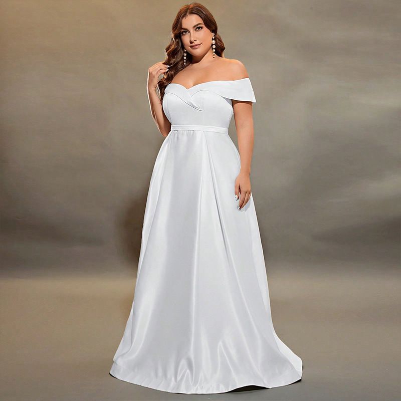 Women's Clothing Satin One Shoulder Evening Dress Summer New Style Catwalk Banquet Dress_ecoleips.com