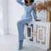 Women's clothing casual palace style lantern sleeve tops bell-bottom pants suit_ecoleips.com