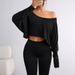 2025 European And American Cross-border Fashion Off-shoulder Loose-fitting Base Shirt T-shirt With_ecoleips.com