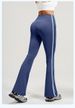 K New Striped Flared Pants For Running, Nude, Elastic, Sports, Fitness, High Waist, Hip Lifting, Yoga Pants For Women_ecoleips.com