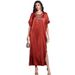 The Ba5140 Dress Features An Orange-Colored Design With Stylish Diamond Embellishments; It's A Long Summer Gown Or Robe._ecoleips.com