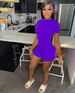 Women's Clothing Summer Two Piece Set Solid Color T-Shirt And Strap Shorts American Style_ecoleips.com