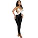Women's Clothing Color Blocking High Waist Tight Jumpsuit Sexy Cross Back Design Autumn New Fashion_ecoleips.com
