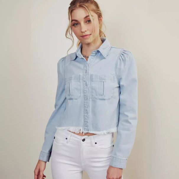 Jackets Long Sleeve Short Slim Fit Washed Women's Slightly Stretch Denim Jacket_ecoleips.com